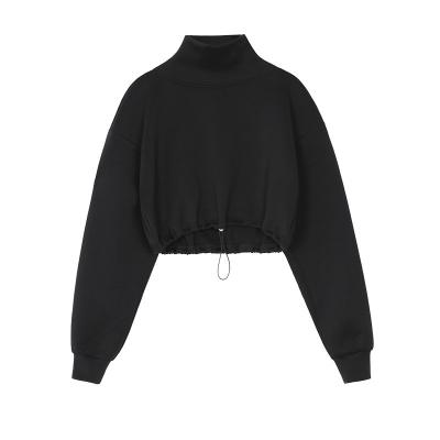 China Oversized Anti-wrinkle Drop Shoulder Women High Neck Sweatshirt KON PRIME for sale