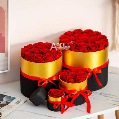 China 100% Natural Red Preserved Roses In Box Real Flower Small Size Eternal Petals Romantic Valentine Handmade Gifts For Girlfriend for sale