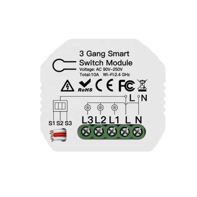 China APP 3 Band Remote Control 3 Channel Hidden Wifi Smart Switch, Independent Control With Regular Wall Switch for sale