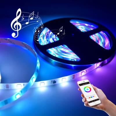 China RGB Digital Led Strip, Tuya Wifi Smart 5050 Smd Multicolor Led Light Hotel Waterproof Ip44 Music Sync Led Strip for sale