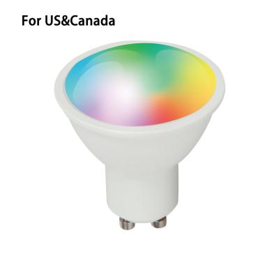 China USA Canada Residential Multicolor RGBCW 5W Smart WiFi GU10 MR16 120/38degree LED Light Bulbs Compatible with Google Home Alexa and FCC for sale