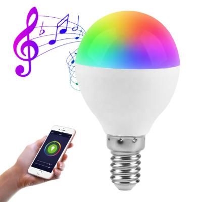 China Residential E14/e27 G45 Mobile Phone Controlled Lamp Color Changing 5watts Smart Lighting Led Light Bulb Wifi for sale