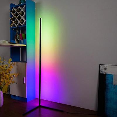 China Modern RGB LED Corner Floor Lamp, Nordic RGBW LED Tripod Lighting Floor Stand Lamp for Living Room for sale