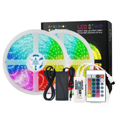 China 5/10/15/20m Residential Decoration IP20/65 Color Changing 5050 RGB LED Wifi Control RGB LED Strip Lights for Room, Party, Bedroom for sale