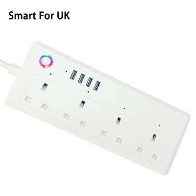 China Smart Home Plug Strip Humidifier Lamp Home Appliance UK Residential/Multipurpose Wifi For Tuya/Google Assistant/Alexa 3 Pin Plug Socket OEM for sale