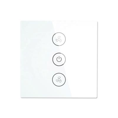 China UK Standard Smart APP Remote Control 86*86mm Wifi Fan Eu Switch, Tuya Smart Life App, Touch Screen for sale