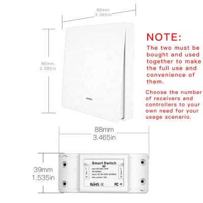 China Wireless Remote Control RF Transmitter 1 2 3 Band Wireless Wall Panel Cr2032 Battery for sale