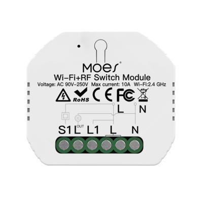 China Wall Switches Google Home Tuya Smartlife Alexa Wifi Rf433 Smart Lamp Switch Module 2gang 2way Inch Independent Control (0.7*1.86*2.03) for sale