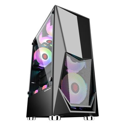 China With glass desk/side panel window hard drive computer game case front panel gabinete gamer computer case game for sale