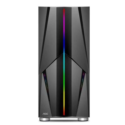 China With Side Panel Window RGB Light Strip PC Case ATX Gaming Case Support Water Cooling for sale