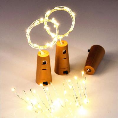 China Wine Bottle Copper Wire String Lights 2M 20Leds String Christmas Copper Wine Lights Led Cork Bottle Light For Wine for sale