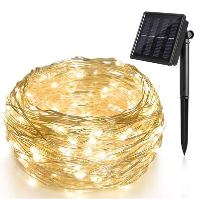 China Christmas Lighteer Solar PVC and Copper Wire Copper Wire 10m Solar Fairy String Outdoor Fairy Lights for sale