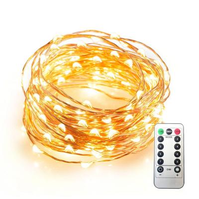 China Copper Wire Lights Waterpoof Fairy Lights 8 Mode Timer Copper Wire LED String Lights Remote Control Battery Operated for sale