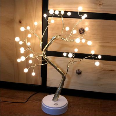 China PVC And Copper Wire LED Decoration Tree Light Table Lamp Night Holiday Artificial Christmas Light for sale