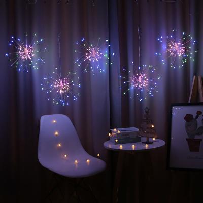 China Copperwire Lights 8 Pieces Hanging String Firework Light Copperwire Starburst Holiday Christmas Fairy Light Starburst for sale