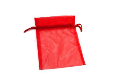 China Cinta roja/del negro de la organza de lazo del bolso para la decoración escarpada del banquete de boda en venta