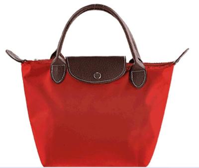 China Bolsos rojos del poliéster de las bolsas de asas plegables de las señoras de la moda promocionales en venta