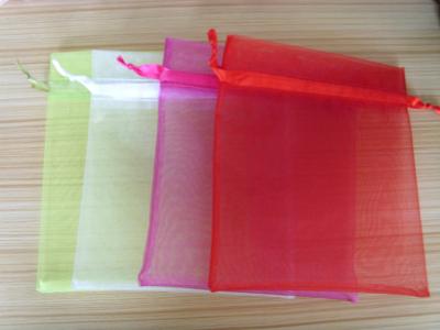 China Custom colorful drawstring fabric organza gift pouches sheer bag for cell phone for sale