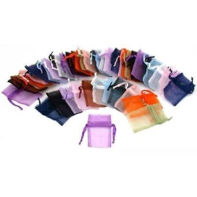 China Custom colorful drawstring fabric organza gift pouches sheer bag for cell phone  for sale