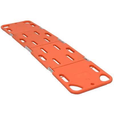 China HDPE Plastic Long Board Spinal Stretcher For Adult 4 Folds Plastic Spinal Board for sale