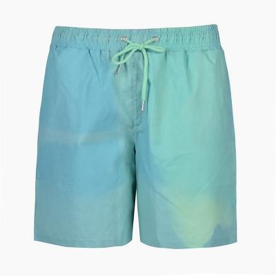 China Anti-Wrinkle Beach Shorts Men Color Changing Magic Swimming Shorts 2021 Summer Quick Dry Tie Dye Knee Length Men Shape Shorts Pants for sale