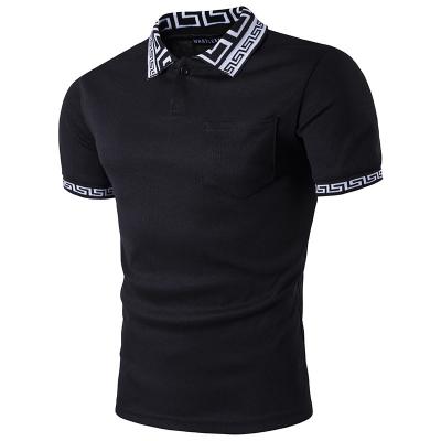 China Anti-Wrinkle Mens Solid Color Polo Shirts Cotton Short Sleeve Casual Classic T-Shirt for sale