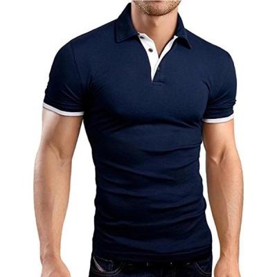 China Summer Men's Anti-pilling Short Sleeve Polo Shirt Slim Basic Tee Solid Color Casual T-Shirt for sale