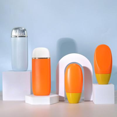 China Matte Sunscreen Orange Tube 60ml 70ml Sun Cream Tube Custom For SPF50 Sunscreen Lotion for sale