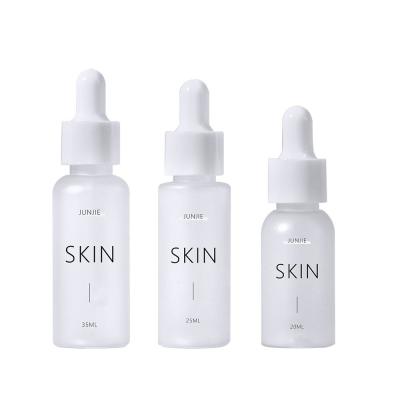 China PET Frosted Dropper Bottle Transparent Dropper Serum Bottle 20ml 25ml 35ml For Skincare for sale