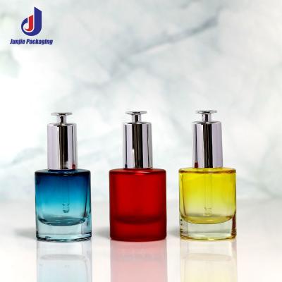 China Frosted Luxury Cosmetic Packaging 30ml Black Glass Dropper Bottle for sale