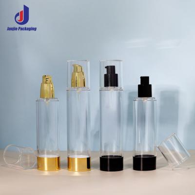 China 30ml 50ml Sprayer Container Golden Frosted Airless Bottle For Cosmetic Packaging And Essential Water for sale