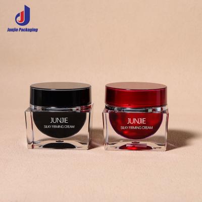 China Collar Material Acrylic Cap Material Plastic 30g 50g Cream Jar for Cosmetic Storage Container for sale