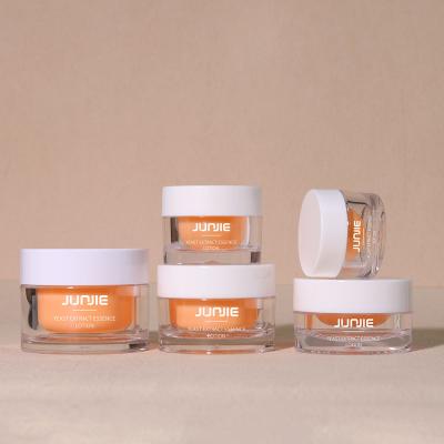 China Orange 15g Cosmetic Jars Packaging Hair Cream Container With White Lid for sale