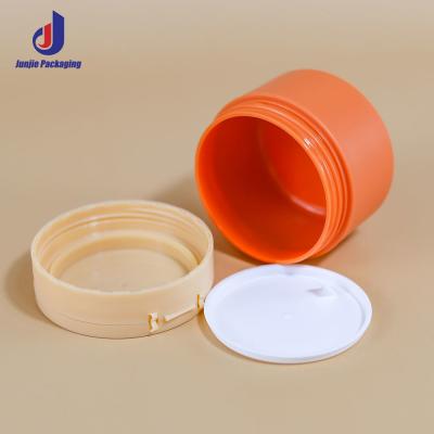 China 100G Round Flip Top Cap Plastic Bottle Top Lids Cream Jar Custom Logo Cosmetic Jar for Customized Logo Printing for sale