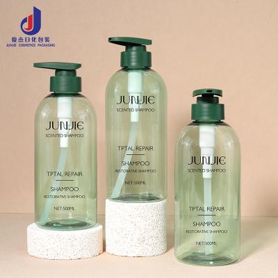 China Empty Shampoo Liquid Soap Dispenser Packaging hair oil 500ml PET conditioner Plastic Lotion Bottle with Pump Lid for sale