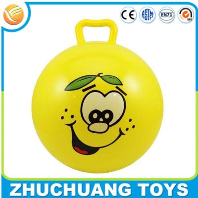 China pvc inflatable small bouncy hopper balls with handle for sale