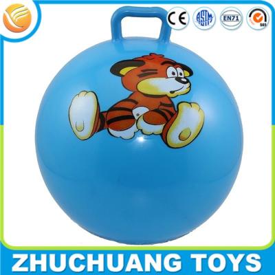 China children inflatable high handle bouncing ball printed logo for sale