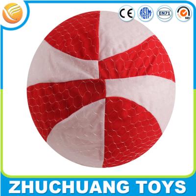 China 40cm kids inflatable ball plush fabric covered beach basketball toys for sale