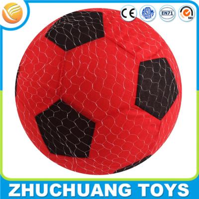 China 40cm inflatable fabric covered beach soccer plush ball toy for sale