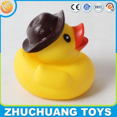 China funny rubber duck toys with hat for sale