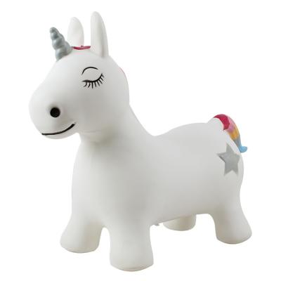 China lovely unicorn hores inflatable animal toy with pentagram and long eyelashes for girls jumping for sale