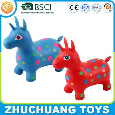 China colorful spot unicorn horse toy kids playground ride on and bouncy toys for sale