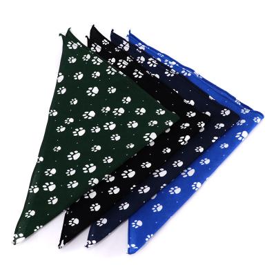 China Multifunctional Scarf Factory Direct Custom Copy Sublimated Gently 100% Cotton Triangular Scarf Dog Paw Bandana for sale