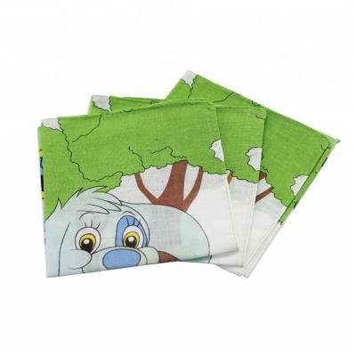 China Beautiful Good Quality Soft Children's Cotton Printed Handkerchief for sale