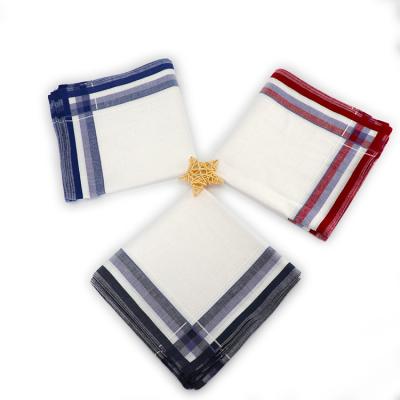 China Yarn Dyed Mens Yarn Dyed Classic Cotton Style Grid Soft High Quality Handkerchief In Stock for sale