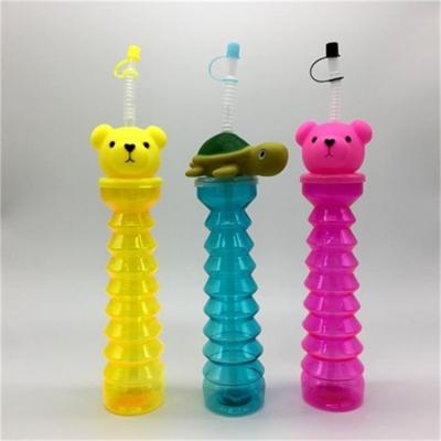 China Plastic Beverage PET Disposable Transparent Kids Pipette Milk Tea Cup Coconut Tree Cup Thickened Creative New Bottle for sale