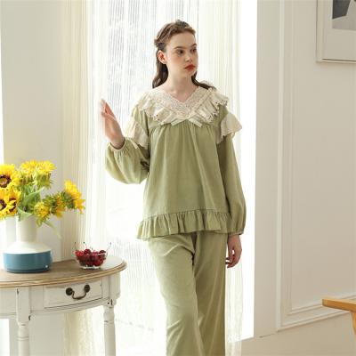 China Hot Selling Breathable Custom Women Sleepwear Cotton Pajamas Set 2 Piece Sleep Wear Sets Nightgown For Ladies Night Suits Lounge Wear Women for sale