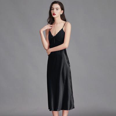 China Breathable High Quality Women's Sleeveless Spaghetti Strap Satin Dress Slip Dress Cocktail Silk Evening Midi Dresses for sale