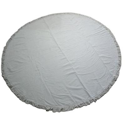 China Compressed Cotton Plain Soft Solid White Round Circular Print Custom Beach Towel for sale