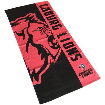 China 100% Compressed Cotton Printed Beach Towel With Customized Printing Logo for sale